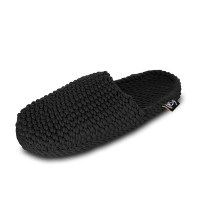 Slippers black, Black, medium