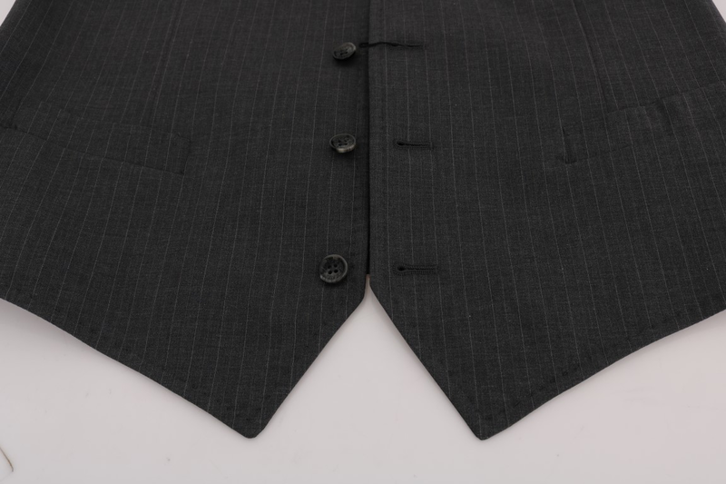 Gray staff cotton striped vest-null