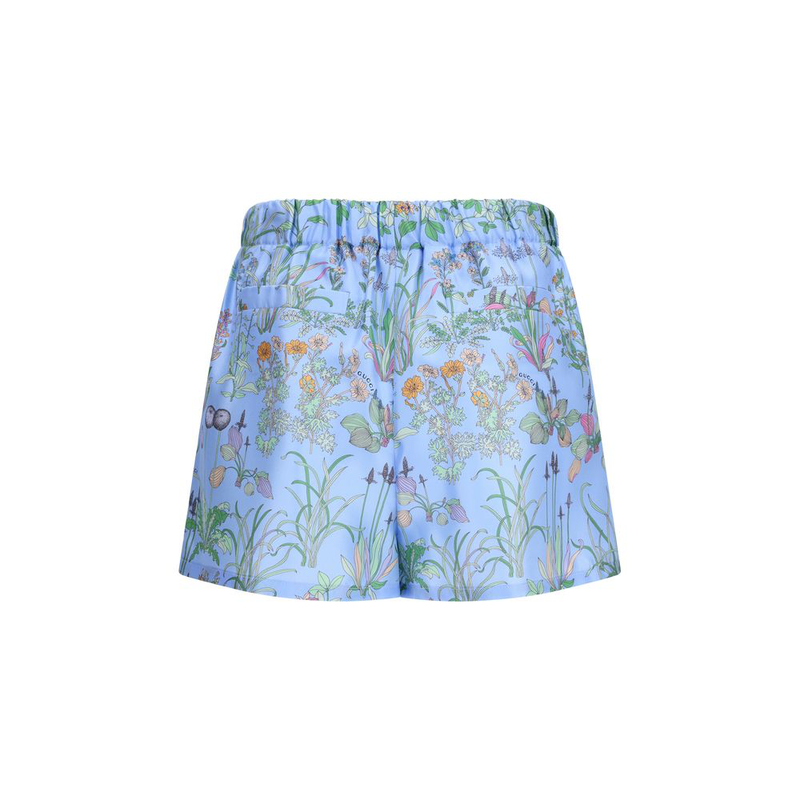 Blue silk bermuda shorts-null