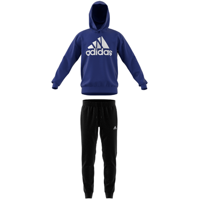 Adidas men's sportswear french terry hooded tracksuit, Blue, medium