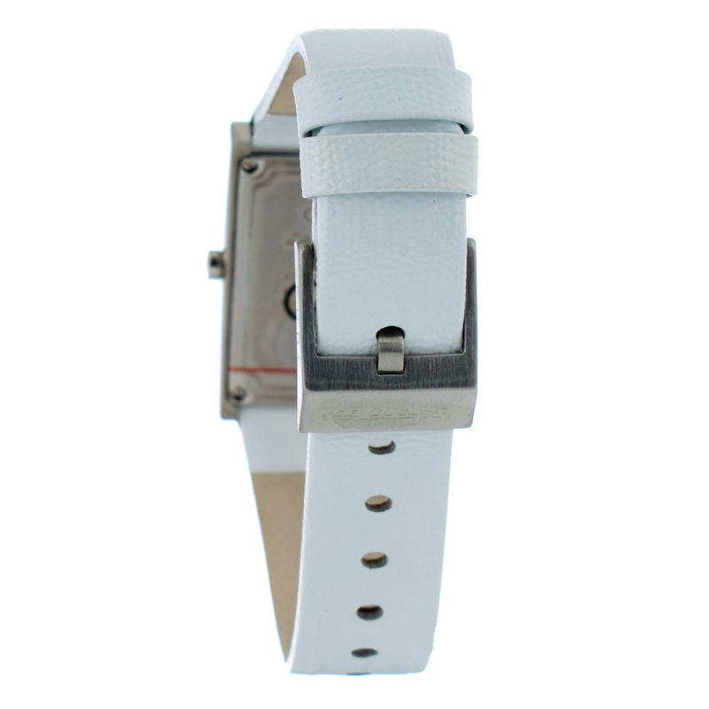 White leather dress watch-null