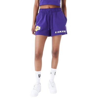 New era la lakers womens nba team logo shorts, Purple, medium