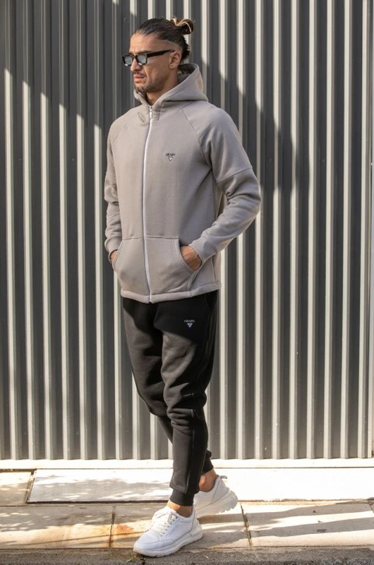 Henry zip through hoodie triangle logo image number null