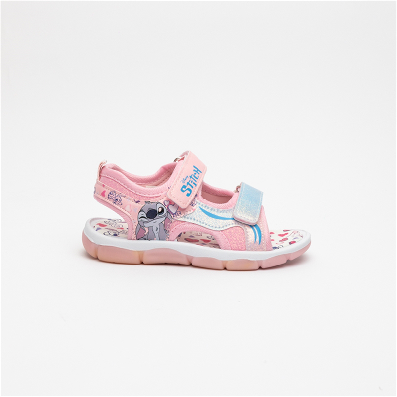 Stitch playful double velcro strap sandals with lights on sole-null