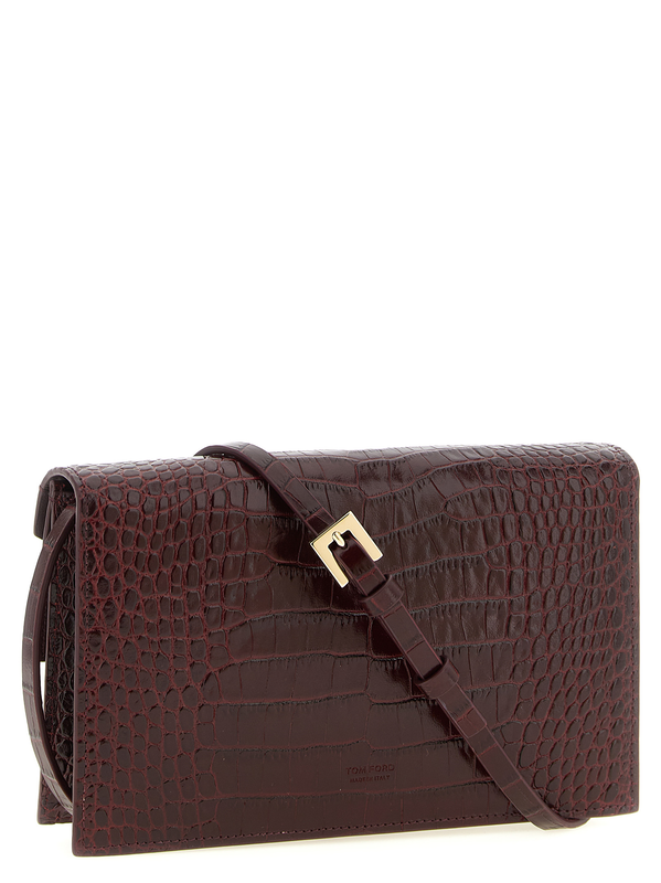 Bordeaux calfskin clutch bag-null