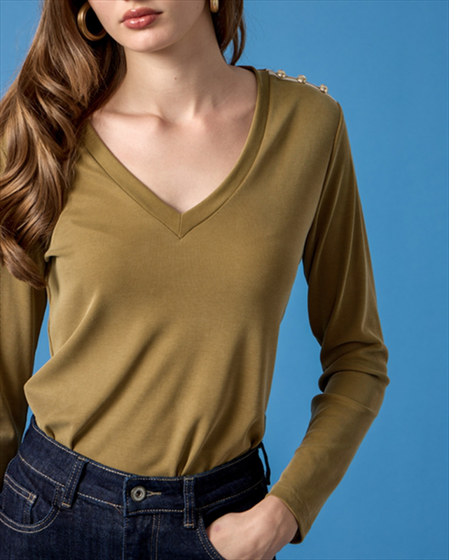 Cupro blouse v neck-null