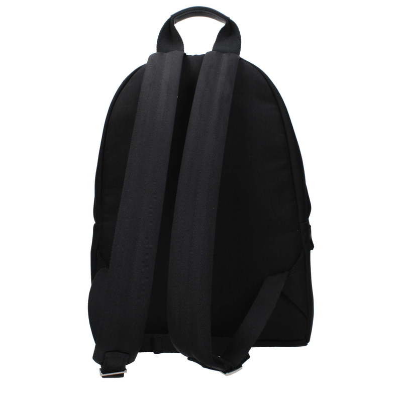 Black fabric backpack-null