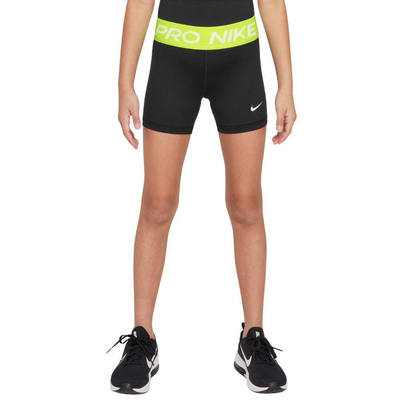 Pro girls 3in short, Black / Volt, medium