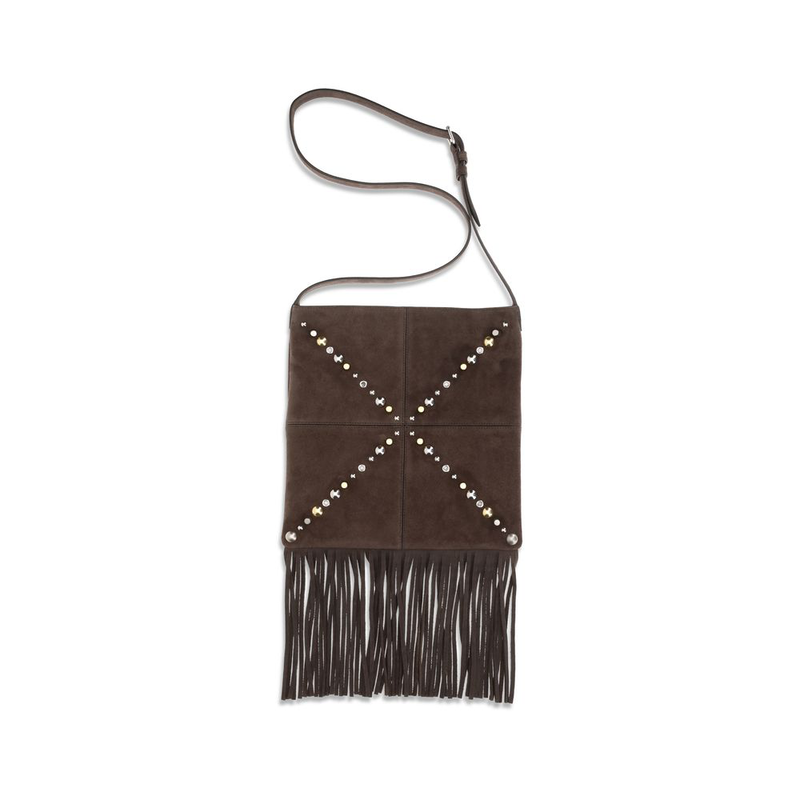 Brown calf leather bos taurus shoulder bag-null
