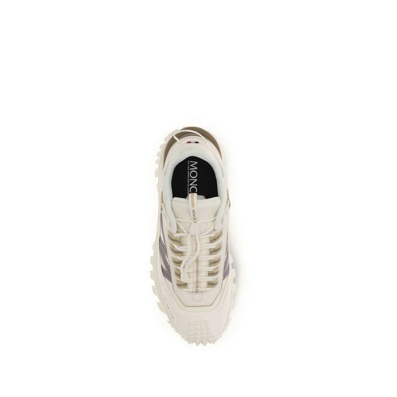 White polyester athletic sneakers-null