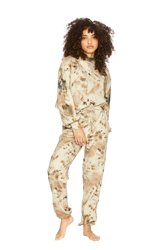 Product image: Beach riot banded sweatpant in taupe tie dye-null