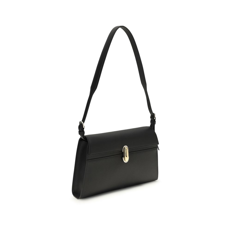 Black calf leather bos taurus shoulder bag-null