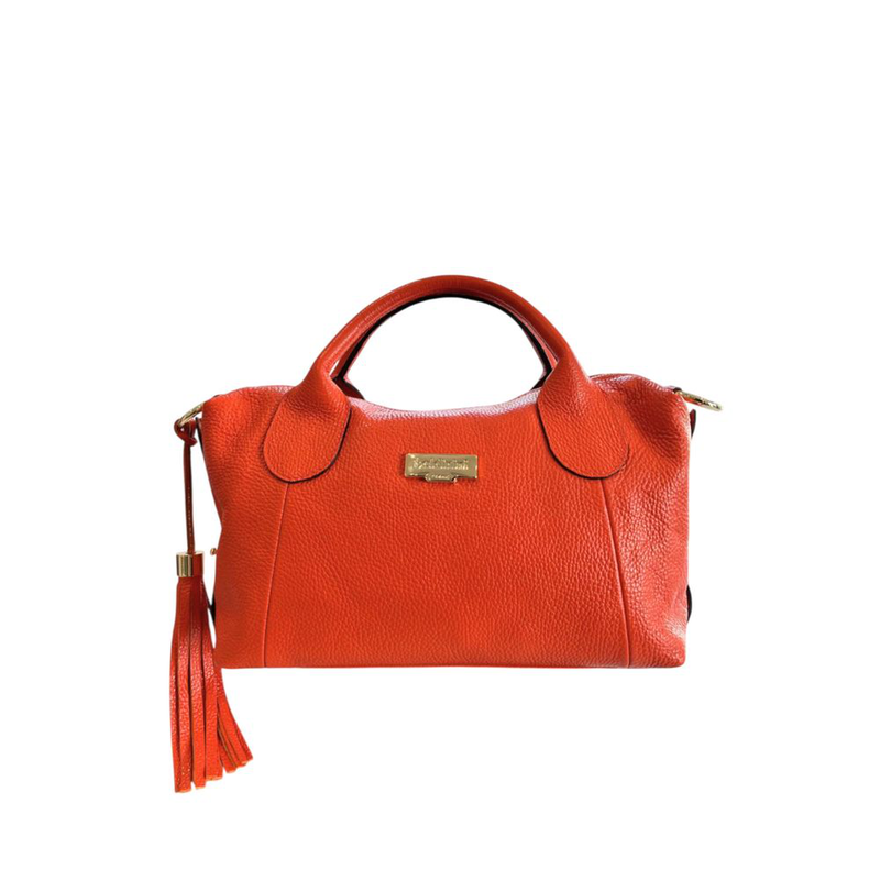 Orange leather women handbag-null