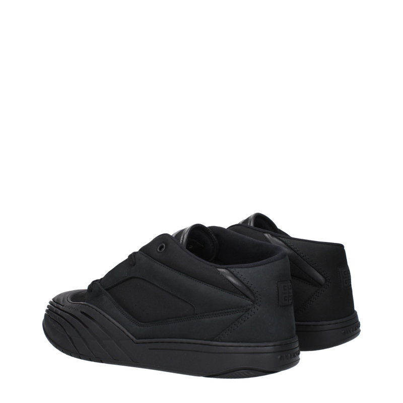 Black fabric low top sneakers-null