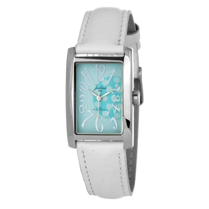 White leather dress watch-null