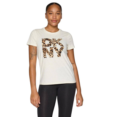Leopard-print logo t-shirt, Eggnog, medium