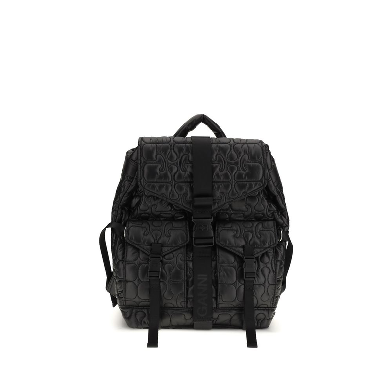Black polyamide backpack-null