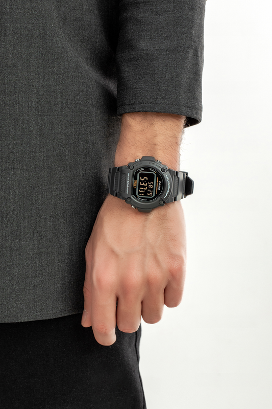 Casio watch chronograph digital black w-219h-8bv-null