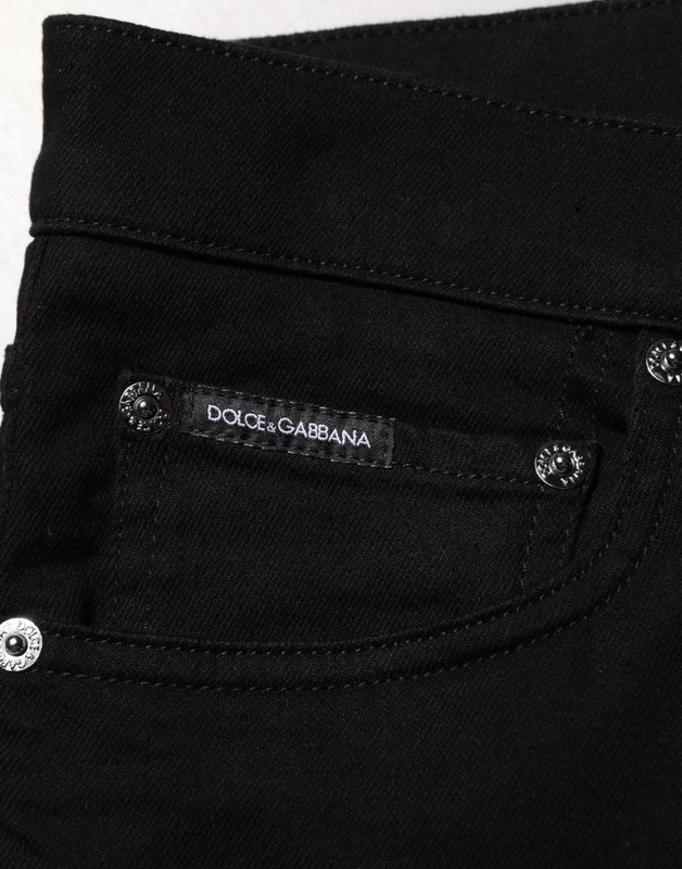 Black cotton stretch slim fit men denim jeans-null