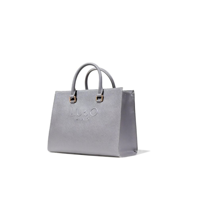 Gray polyethylene handbag-null