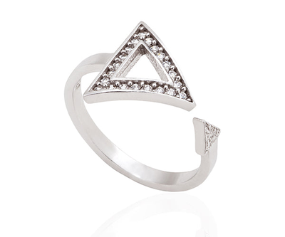 Hestia midi ring, White Zircon, medium