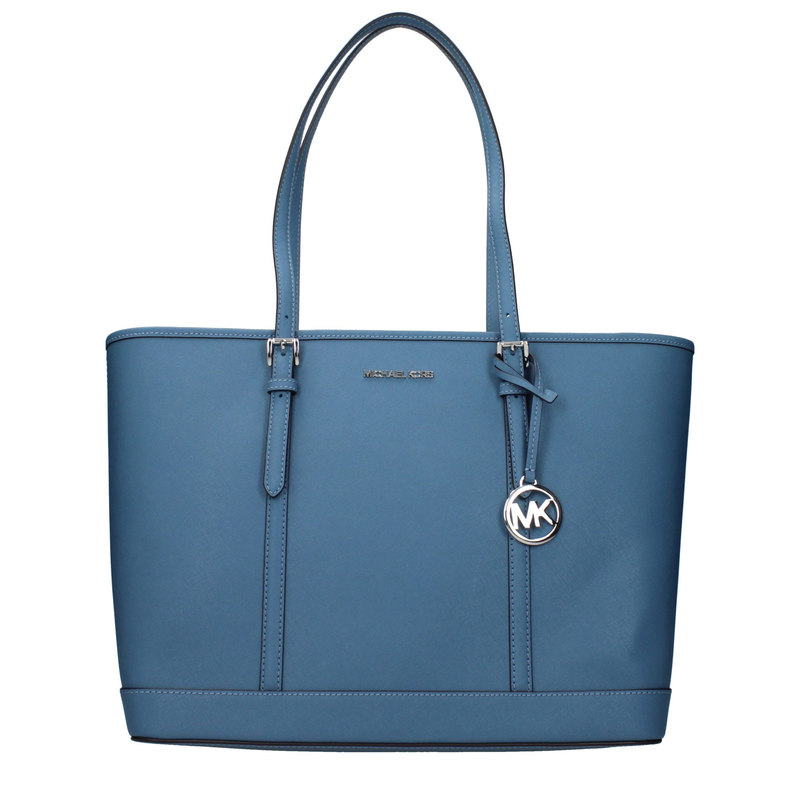 Blue leather shoulder bag-null