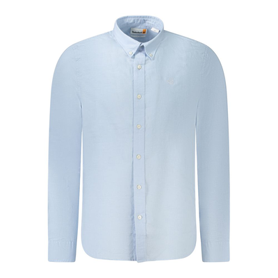 Azzurro linen men's shirt, Blue, medium