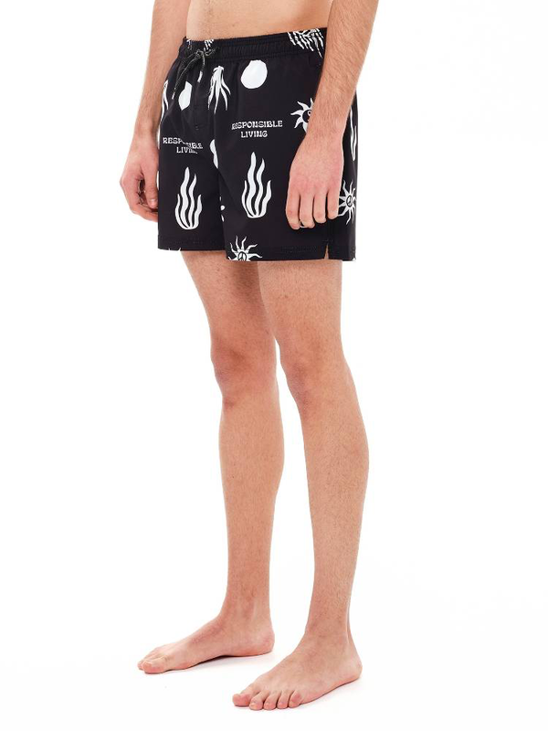 Mens printed volley swim shorts image number null