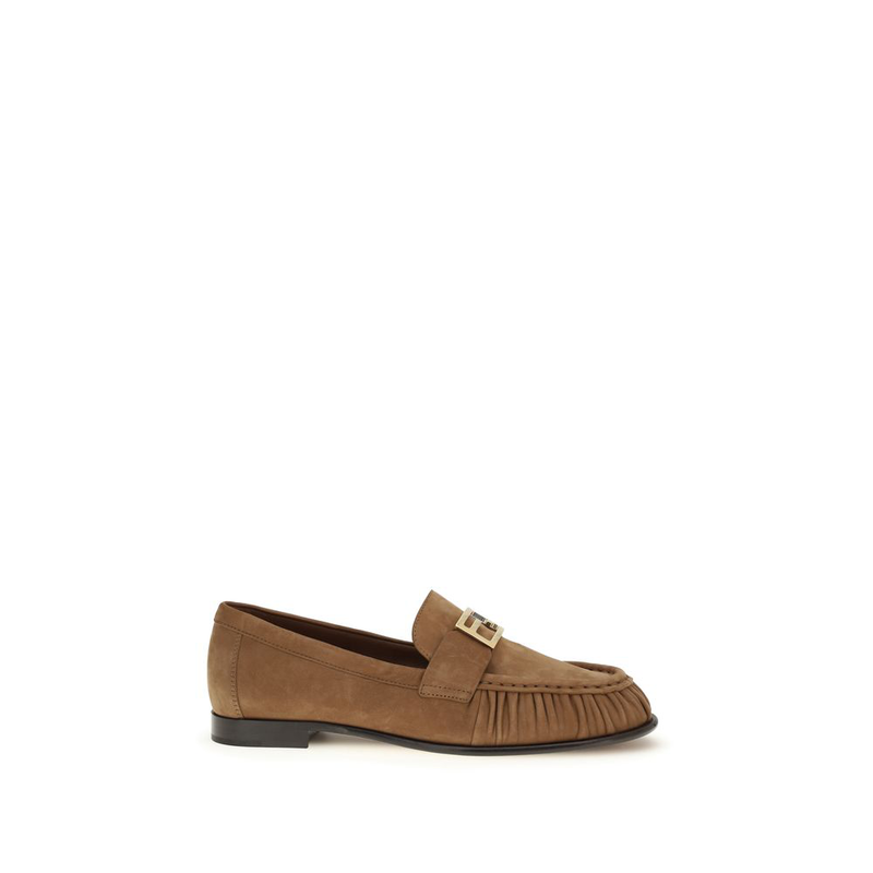 Brown lamb ovis aries aries slip-on loafers-null