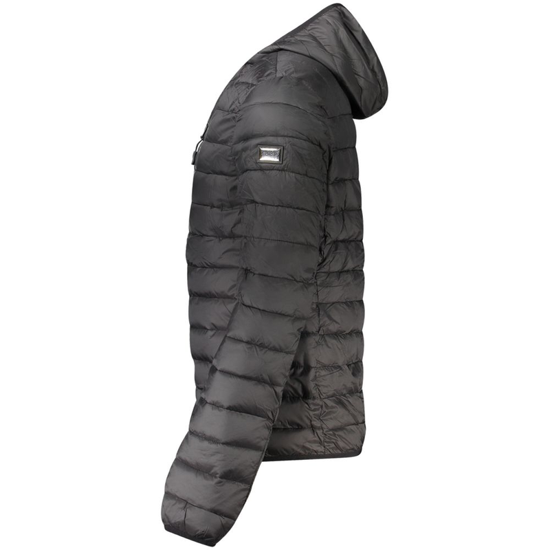 Black polyester men's jacket-null