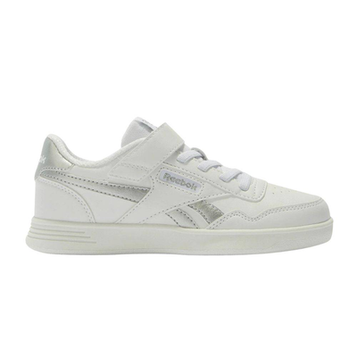 Girls court advance girls shoes, White / Silver, medium