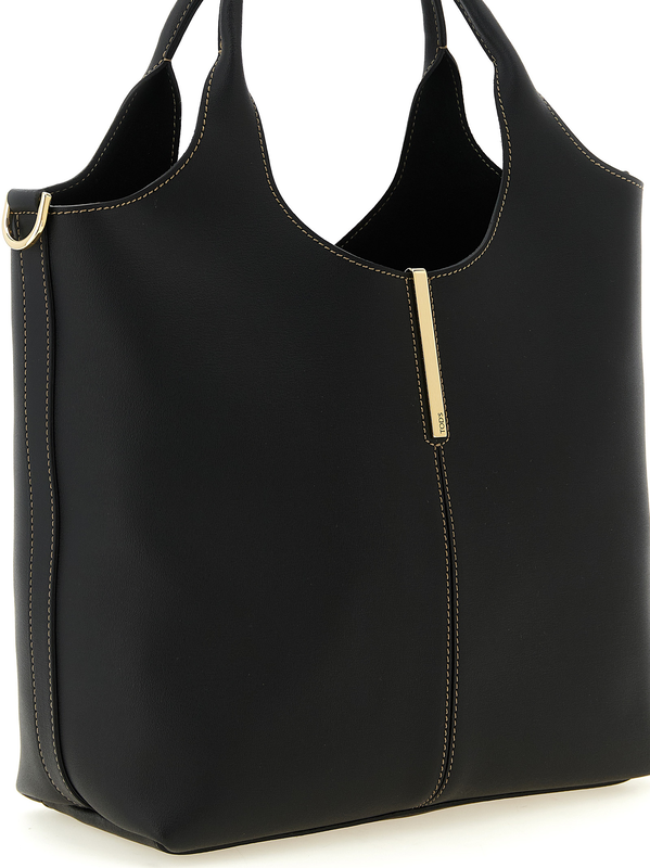 Black calfskin tote bag-null