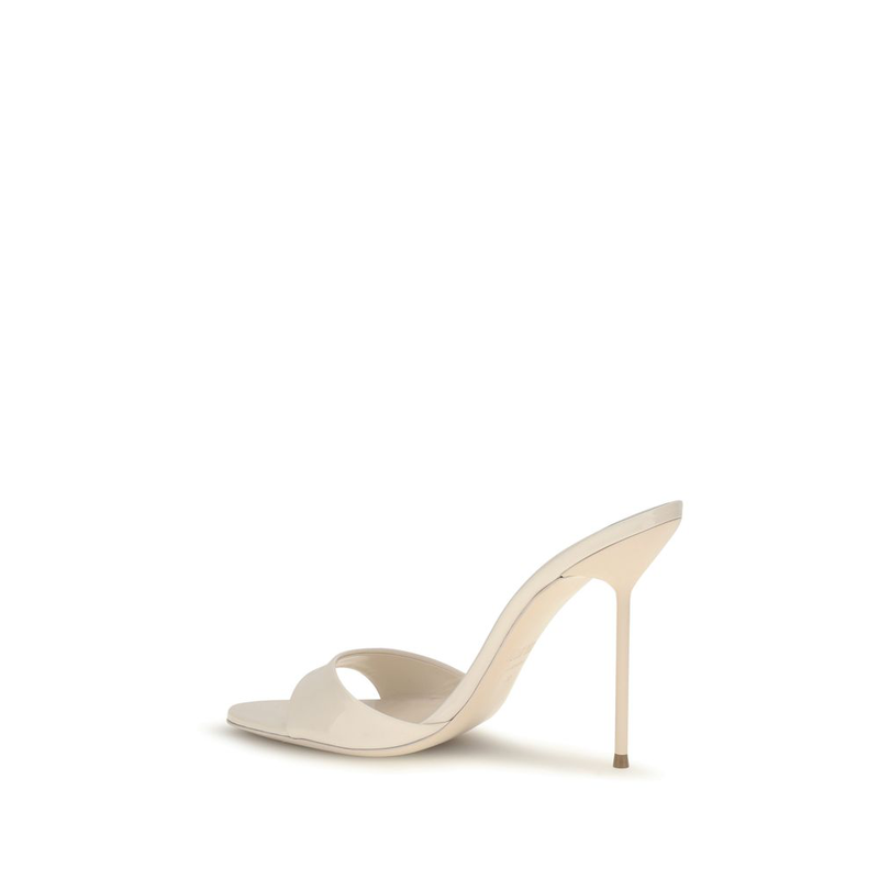 Beige calf leather bos taurus stiletto heel sandals-null