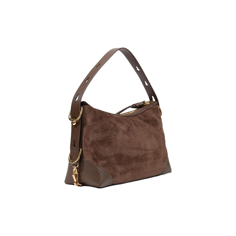 Brown polyester handbag-null