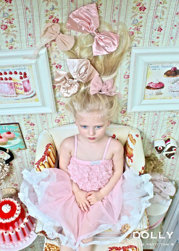 Dolly by le petit tom® chiffon hair bow in off-white image number null