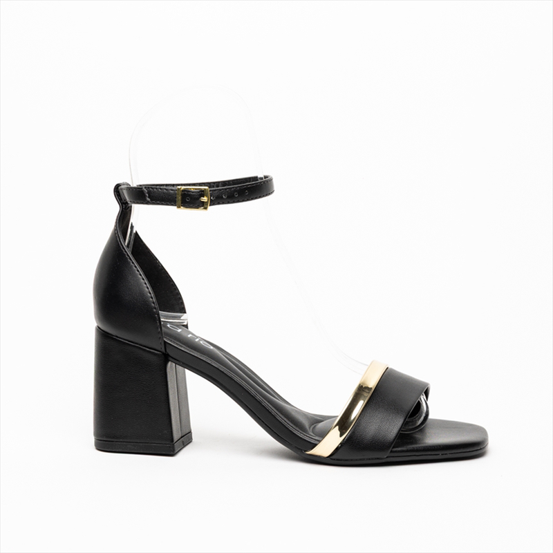 Beira rio gold detail toe strap medium heel sandals-null