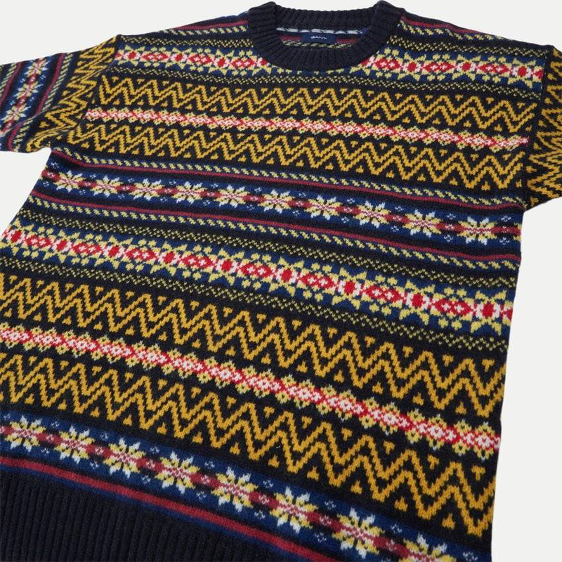 Fair isle c-neck.marine.πλεκτο-null