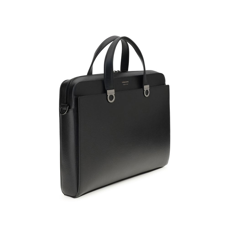 Black calf leather bos taurus briefcase-null