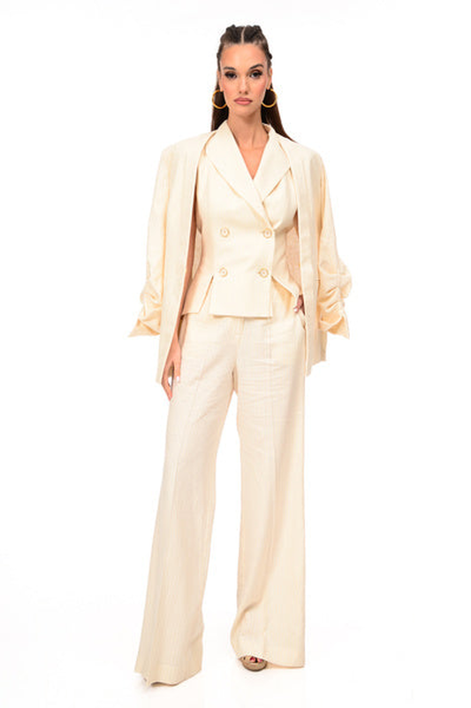 Waistcoat long stripe gold image number null