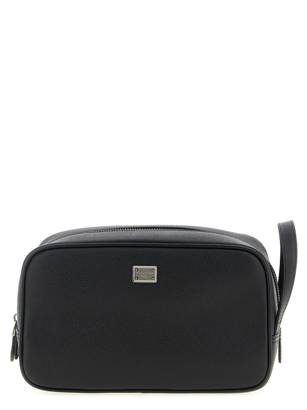 Black calfskin leather wallet-null