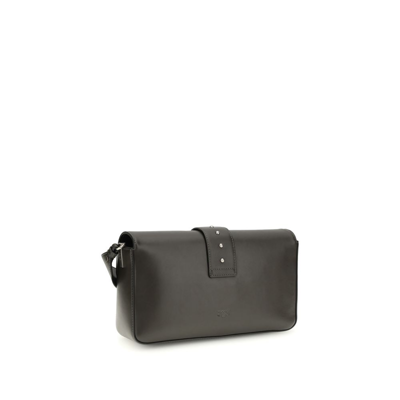 Bicolor leather shoulder bag-null