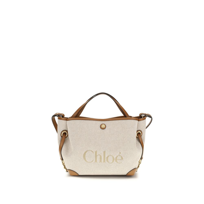 Beige fabric handbag, Beige, medium