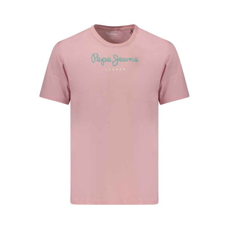 Pink cotton men's t-shirt-null