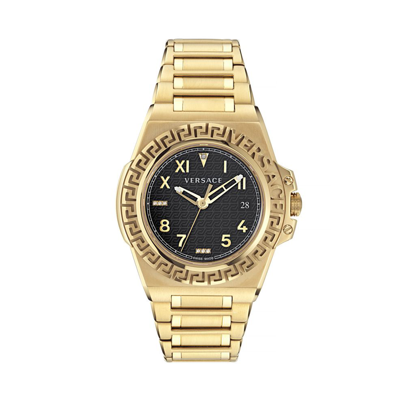Gold stainless steel dress watch-null