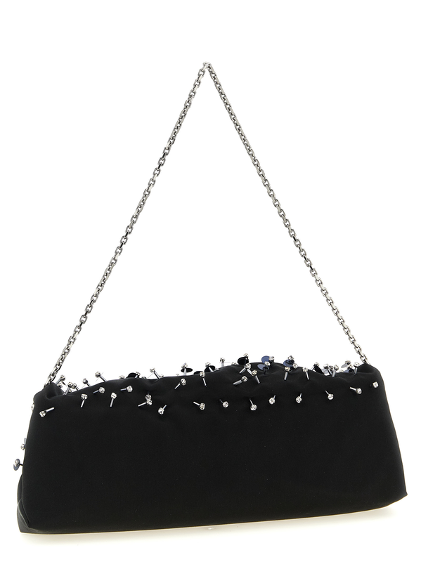 Black viscose clutch bag-null