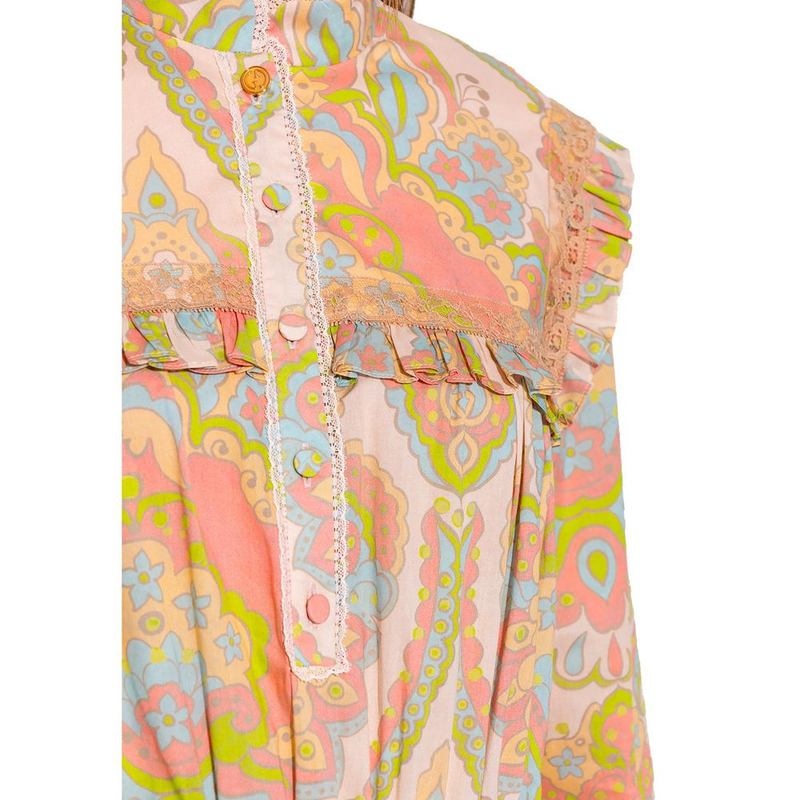 Multicolor cotton casual dress-null