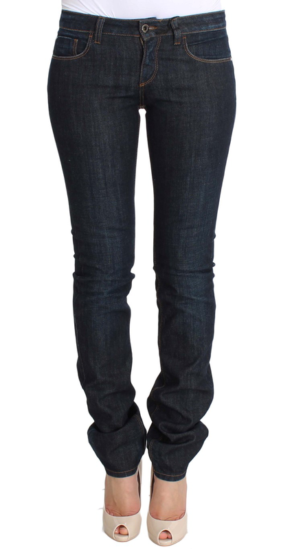 Blue cotton stretch slim fit jeans-null