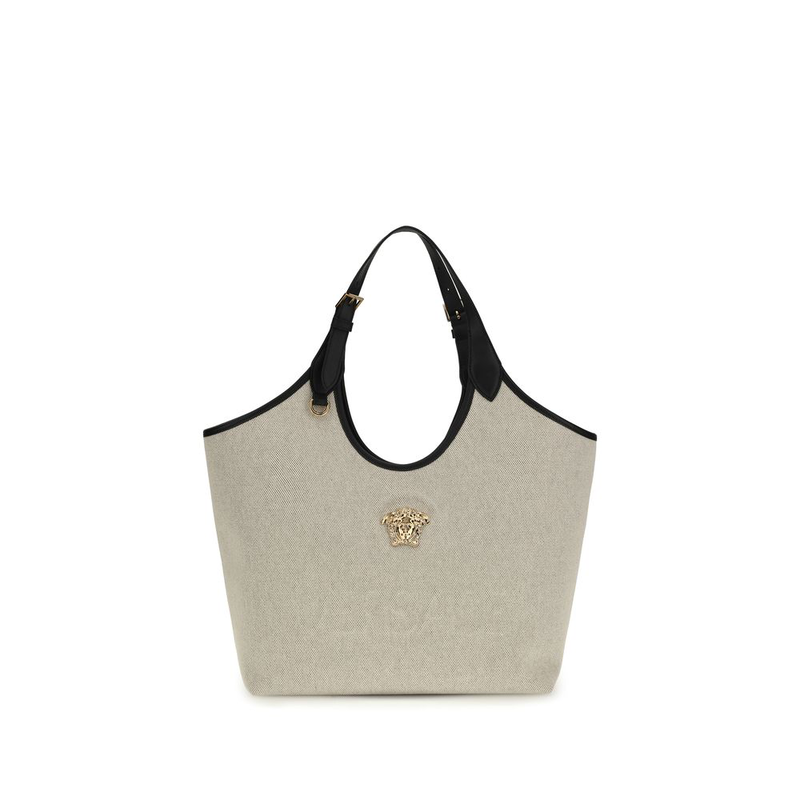 Beige cotton shoulder bag-null