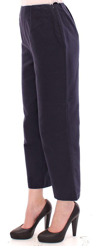 Blue cropped cotton pants-null
