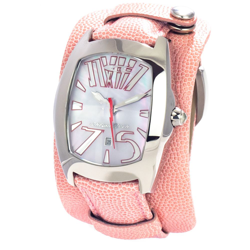 Multicolor leather dress watch-null